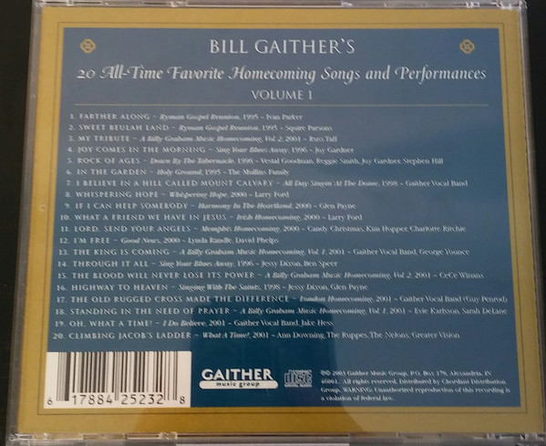 Various - Bill Gaither's 20 All-Time Favorite Homecoming Songs And Performances (CD, Comp) (Mint (M)) - Image 2