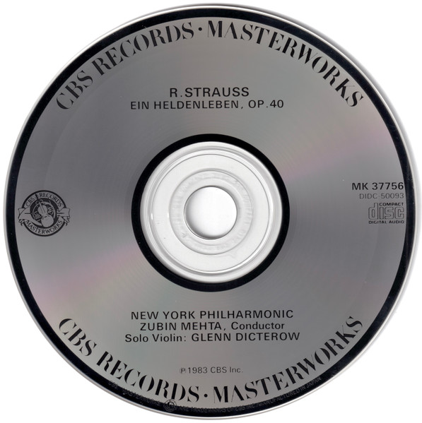 Richard Strauss, Zubin Mehta, New York Philharmonic, Glenn Dicterow - Ein Heldenleben (CD, Album) (Near Mint (NM or M-)) - Image 3