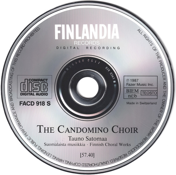 Candomino Choir, Tauno Satomaa - Finnish Choral Works (CD, Album) (Near Mint (NM or M-)) - Image 3