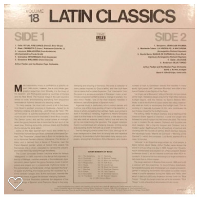 Arthur Fiedler And Boston Pops Orchestra - Volume 18, Latin Classics (LP, Comp) (Mint (M)) - Image 2
