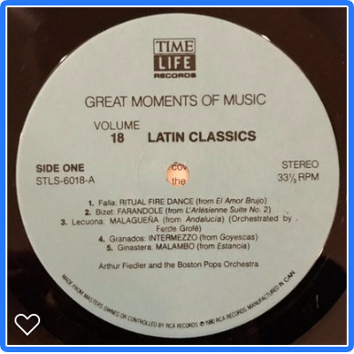 Arthur Fiedler And Boston Pops Orchestra - Volume 18, Latin Classics (LP, Comp) (Mint (M)) - Image 3