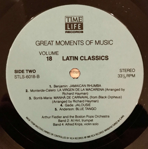 Arthur Fiedler And Boston Pops Orchestra - Volume 18, Latin Classics (LP, Comp) (Mint (M)) - Image 4
