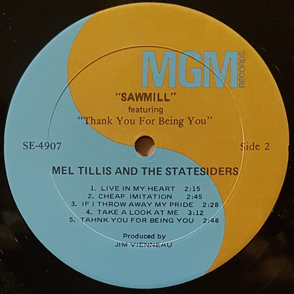 Mel Tillis And The Statesiders (2) - Sawmill (LP, Album, Club) (Mint (M)) - Image 4