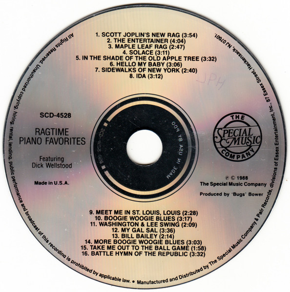 Dick Wellstood - Ragtime Piano Favorites (CD, Album) (Near Mint (NM or M-)) - Image 3