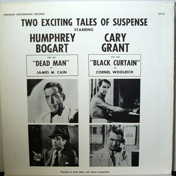 Humphrey Bogart And Cary Grant - Two Exciting Tales Of Suspense (LP) (Mint (M)) - Image 2