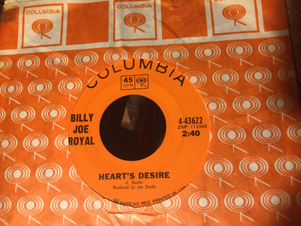 Billy Joe Royal - Heart's Desire / Deep Inside Me (7") (Very Good Plus (VG+))