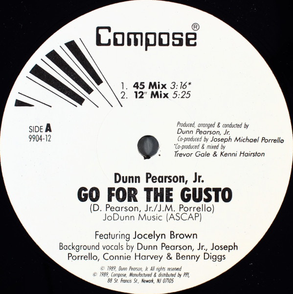 Dunn Pearson Jr. Featuring Jocelyn Brown - Go For The Gusto (12") (Mint (M)) - Image 3