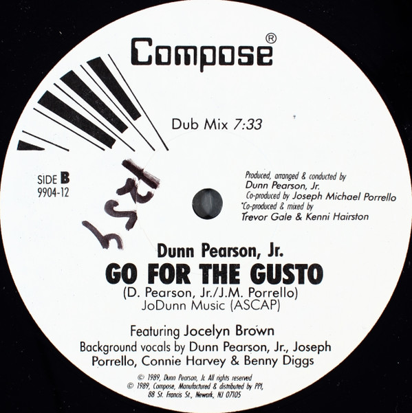 Dunn Pearson Jr. Featuring Jocelyn Brown - Go For The Gusto (12") (Mint (M)) - Image 4