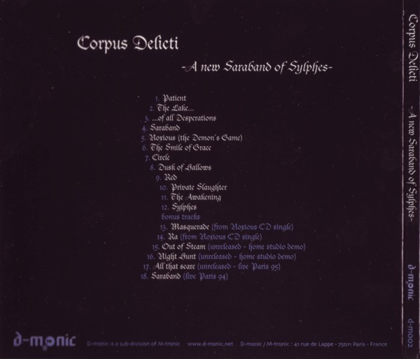 Corpus Delicti - A New Saraband Of Sylphes (CD, Album, RE, RM) (Near Mint (NM or M-)) - Image 2
