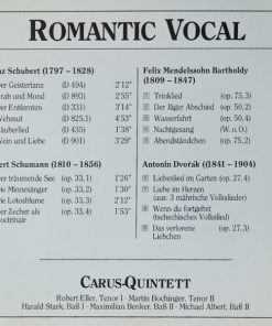 Alternative view of Franz Schubert, Robert Schumann, Felix Mendelssohn-Bartholdy, Antonín Dvořák - Carus-Quintett - Romantic Vocal (CD) (Near Mint (NM or M-))
