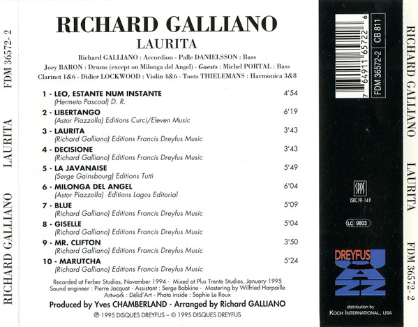 Richard Galliano - Laurita (CD, Album) (Near Mint (NM or M-)) - Image 2