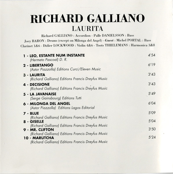 Richard Galliano - Laurita (CD, Album) (Near Mint (NM or M-)) - Image 4
