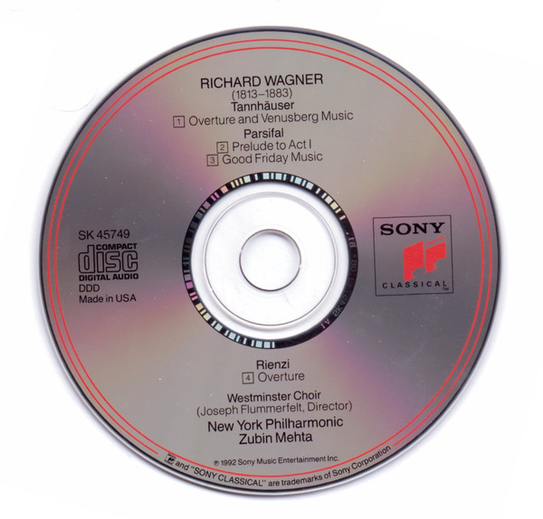 Richard Wagner, Zubin Mehta, New York Philharmonic, Westminster Symphonic Choir - Wagner: Orchestral Music (CD, Album, 20-) (Near Mint (NM or M-)) - Image 3