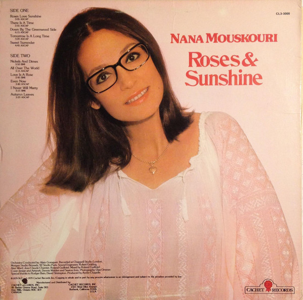 Nana Mouskouri - Roses & Sunshine (LP, Album, PRC) (Mint (M)) - Image 2