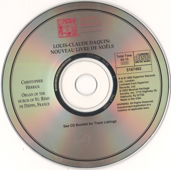 Louis-Claude Daquin / Christopher Herrick - Douze Noëls (CD, Album, RE) (Near Mint (NM or M-)) - Image 3