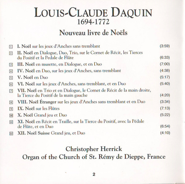Louis-Claude Daquin / Christopher Herrick - Douze Noëls (CD, Album, RE) (Near Mint (NM or M-)) - Image 5