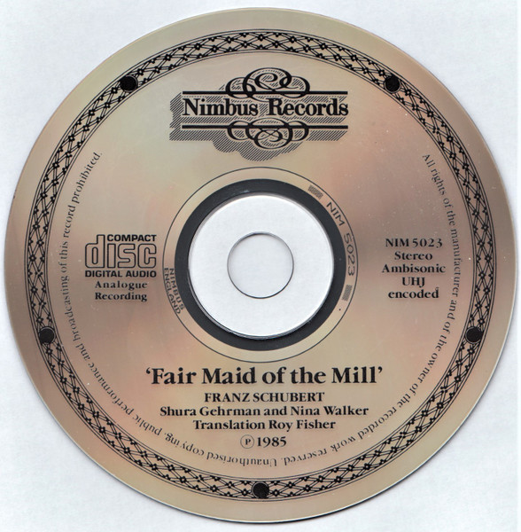 Franz Schubert - Shura Gehrman, Nina Walker - Fair Maid Of The Mill (CD, Album) (Near Mint (NM or M-)) - Image 3