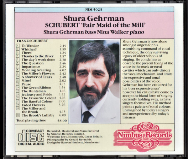 Franz Schubert - Shura Gehrman, Nina Walker - Fair Maid Of The Mill (CD, Album) (Near Mint (NM or M-)) - Image 4