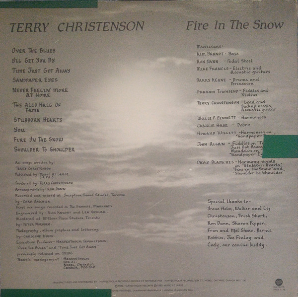 Terry Christenson - Fire In The Snow (LP, Album) (Mint (M)) - Image 2