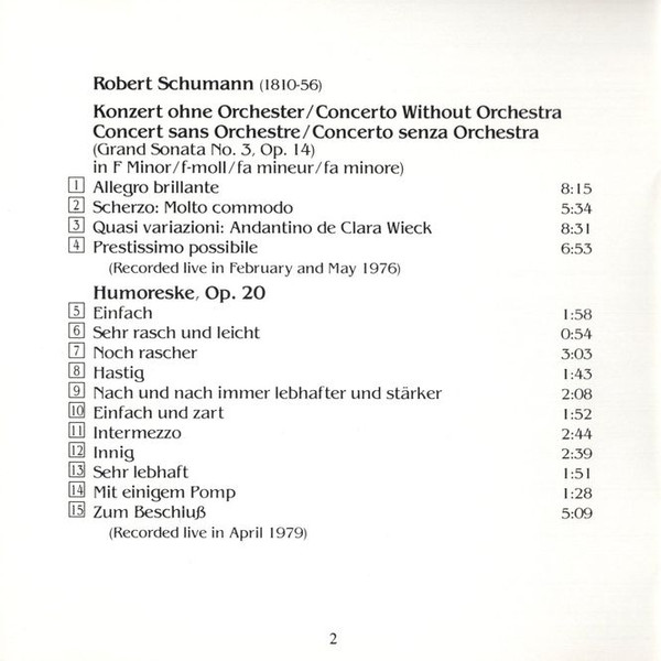 Vladimir Horowitz, Robert Schumann - Horowitz Plays Schumann (CD, RM) (Near Mint (NM or M-)) - Image 5