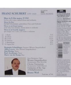 Alternative view of Franz Schubert - Jörg Hering ∙ Kurt Azesberger ∙ Harry van der Kamp ∙ Die Wiener Sängerknaben ∙ Chorus Viennensis ∙ Orchestra Of The Age Of Enlightenment ∙ Bruno Weil - Mass In E-Flat Major, D 950 (CD, Album) (Near Mint (NM or M-))