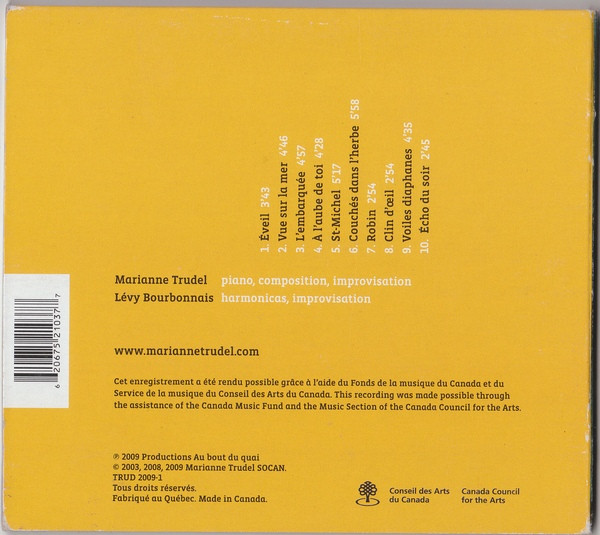 Marianne Trudel, Lévy Bourbonnais - L'Embarquée (CD, Album, Dig) (Near Mint (NM or M-)) - Image 2