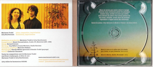 Marianne Trudel, Lévy Bourbonnais - L'Embarquée (CD, Album, Dig) (Near Mint (NM or M-)) - Image 4