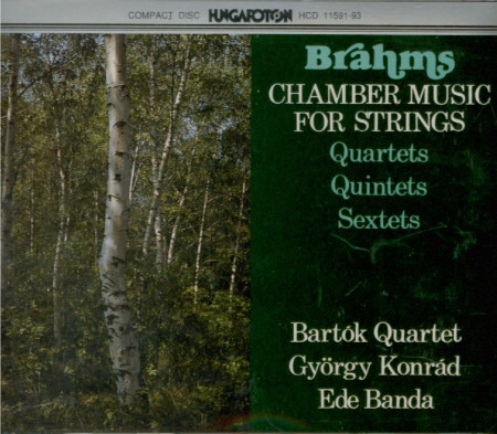 Johannes Brahms - Bartók Quartet, György Konrád, Ede Banda - Chamber Music For Strings (3xCD, Album) (Near Mint (NM or M-))