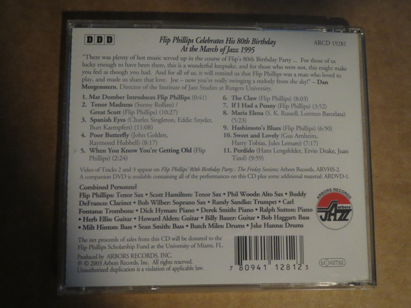 Flip Phillips - Flip Philllips Celebrates His 80th Birthday At The March of Jazz 1995 (CD, Album) (Near Mint (NM or M-)) - Image 5