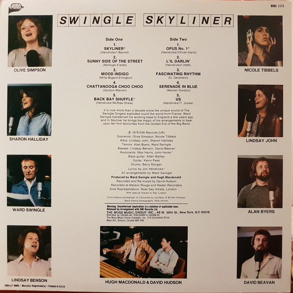 The New Swingle Singers - Swingle Skyliner (LP, Album) (Mint (M)) - Image 2