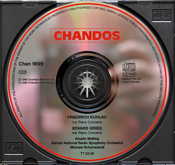 Amalie Malling, Michael Schønwandt, DR RadioSymfoniOrkestret, Edvard Grieg, Daniel Friedrich Rudolph Kuhlau - Kuhlau/Grieg: Piano Concertos (CD) (Near Mint (NM or M-)) - Image 4