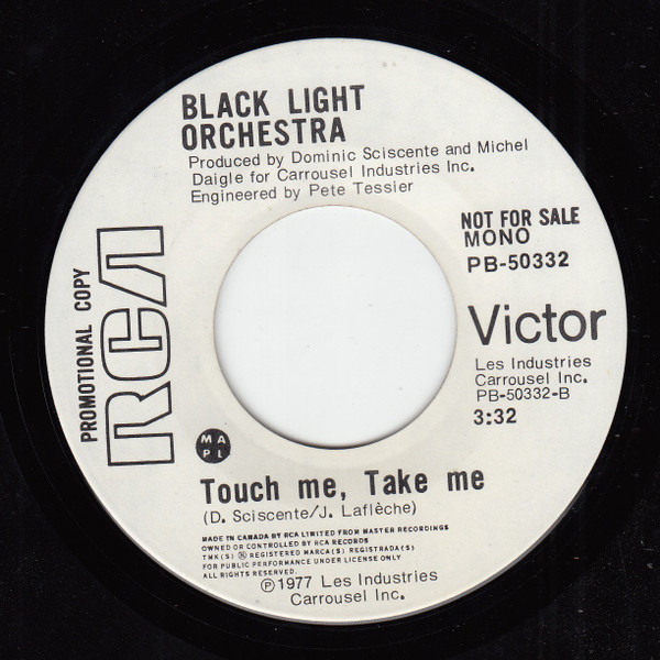 Black Light Orchestra - Touch Me, Take Me (7", Mono, Promo) (Near Mint (NM or M-)) - Image 2