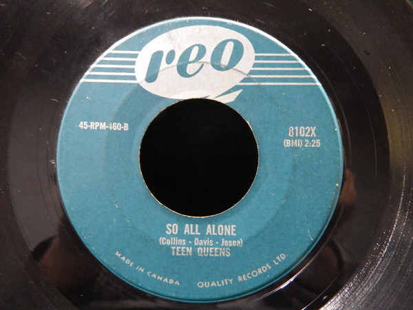 The Teen Queens - Baby Mine / So All Alone (7", Single) (Near Mint (NM or M-)) - Image 2