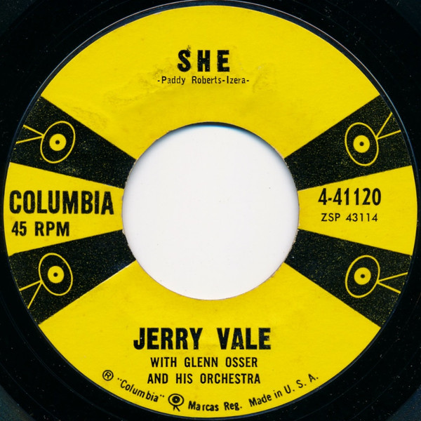 Jerry Vale - She / I Always Say (7", Single) (Near Mint (NM or M-))