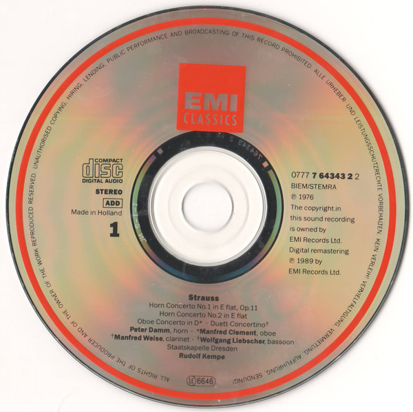Rudolf Kempe, Richard Strauss - Kempe Conducts Richard Strauss - 1: Orchestral Works & Concertos (3xCD, Comp, RM) (Near Mint (NM or M-)) - Image 4