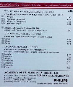 Alternative view of Wolfgang Amadeus Mozart, Johann Pachelbel, Leopold Mozart, The Academy Of St. Martin-in-the-Fields, Sir Neville Marriner - Eine Kleine Nachtmusik, Canon, Toy Symphony (CD) (Near Mint (NM or M-))