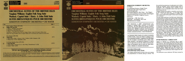 Ralph Vaughan Williams / Peter Warlock / Sir Hamilton Harty - Edmonton Symphony Orchestra • Uri Mayer - Orchestral Suites Of The British Isles = Suites Britanniques Pour Orchestre (CD, Comp) (Near Mint (NM or M-)) - Image 4