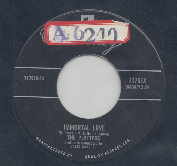 The Platters - Trees / Immortal Love (7", Single) (Near Mint (NM or M-)) - Image 2