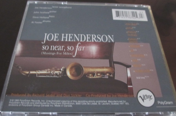 Joe Henderson - So Near, So Far (Musings For Miles) (CD, Album) (Near Mint (NM or M-)) - Image 3