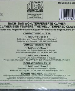 Alternative view of Johann Sebastian Bach - Edwin Fischer - Das Wohltemperierte Klavier / Le Clavier Bien Tempéré / The Well-Tempered Clavier (3xCD, Mono, RM) (Near Mint (NM or M-))
