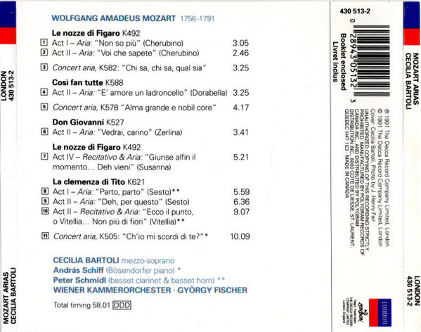 Cecilia Bartoli - Mozart Arias (CD, Album) (Near Mint (NM or M-)) - Image 2