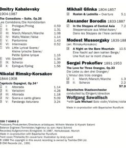 Alternative view of Dmitry Kabalevsky, Nikolai Rimsky-Korsakov, Mikhail Ivanovich Glinka, Alexander Borodin, Modest Mussorgsky, Sergei Prokofiev, Bayerisches Staatsorchester, Wolfgang Sawallisch - Suite: The Comedians (CD) (Near Mint (NM or M-))