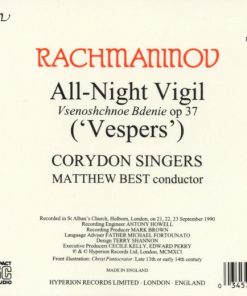 Alternative view of Sergei Vasilyevich Rachmaninoff / Corydon Singers, Matthew Best (2) - All-Night Vigil ('Vespers') Op 37 (CD, Album) (Near Mint (NM or M-))
