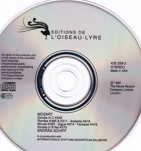 Mozart* - András Schiff - Piano Sonatas K545 & K570, Fantasie K475, Rondos K485 & K511 (CD, Album, RE) (Mint (M)) - Image 2