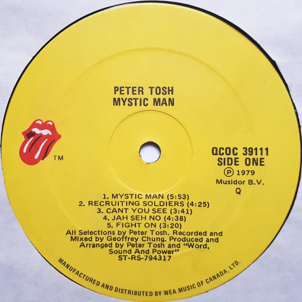 Peter Tosh - Mystic Man (LP, Album) (Mint (M)) - Image 3