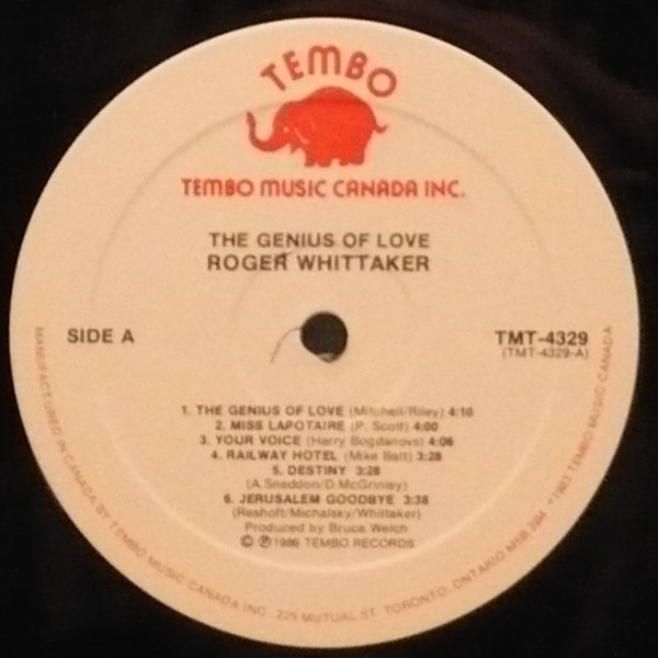 Roger Whittaker - The Genius Of Love (LP, Album) (Mint (M)) - Image 2