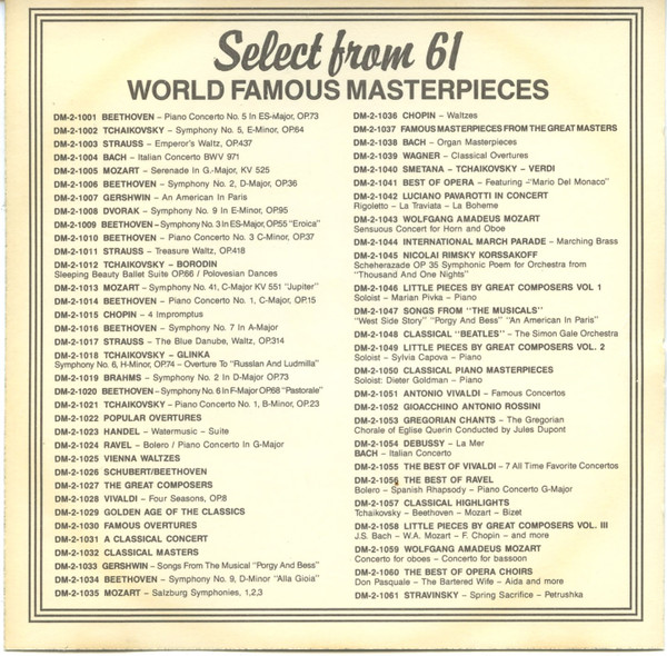 Various - World Famous Masterpieces Sampler (CD, Smplr) (Near Mint (NM or M-)) - Image 5
