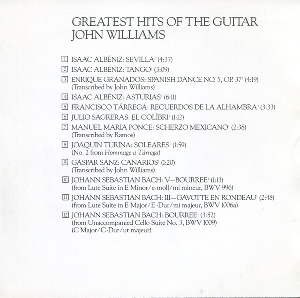 John Williams (7) - Guitar Greatest Hits (CD, Comp) (Near Mint (NM or M-)) - Image 3