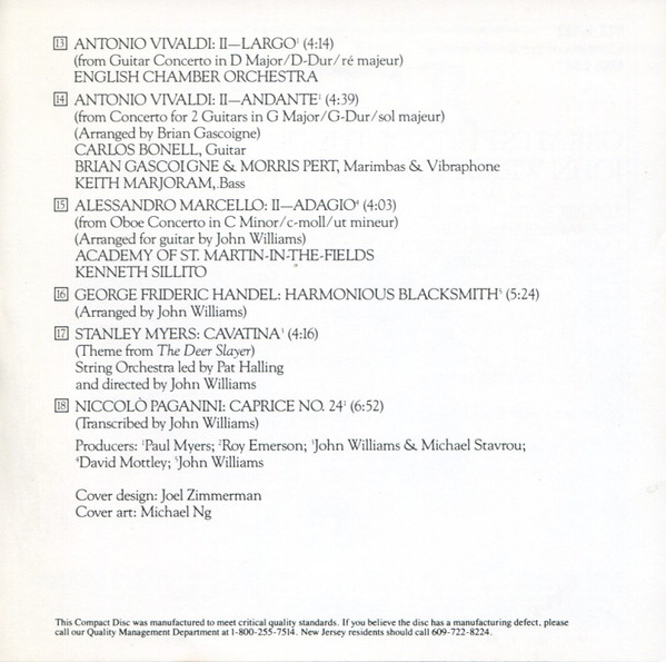 John Williams (7) - Guitar Greatest Hits (CD, Comp) (Near Mint (NM or M-)) - Image 4