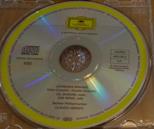 Johannes Brahms - Gil Shaham, Jian Wang, Berliner Philharmoniker, Claudio Abbado - Violin Concerto | Double Concerto (CD, Album) (Near Mint (NM or M-)) - Image 3